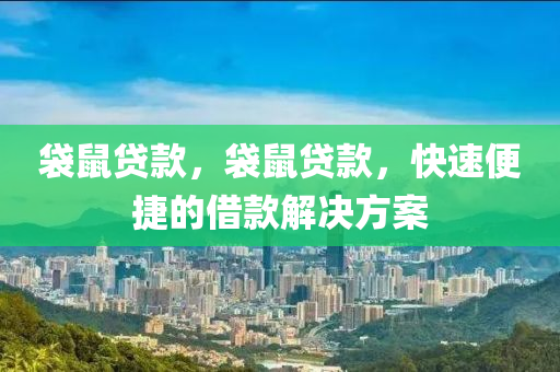 袋鼠貸款，袋鼠貸款，快速便捷的借款解決方案四川好木優(yōu)材家居有限公司