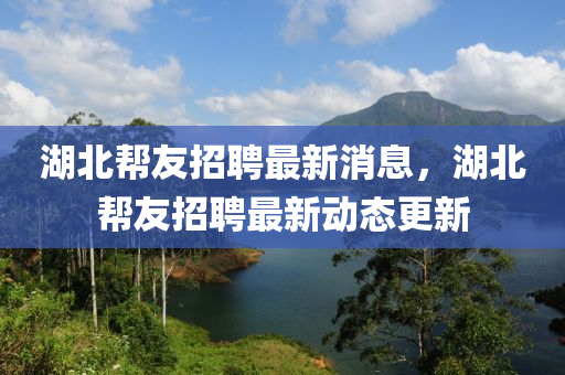 湖北幫友招聘最新消息，湖北幫友招聘最新動態(tài)更新