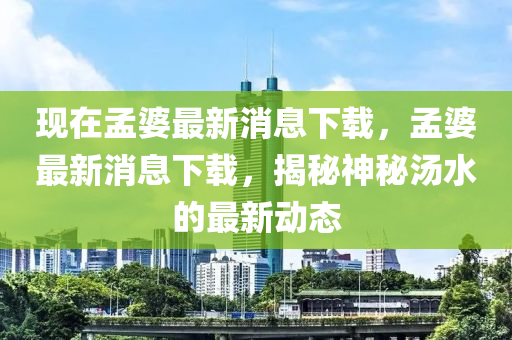 現(xiàn)在孟婆最新消息下載，孟婆最新消息下載，揭秘神秘湯水的最新動(dòng)態(tài)
