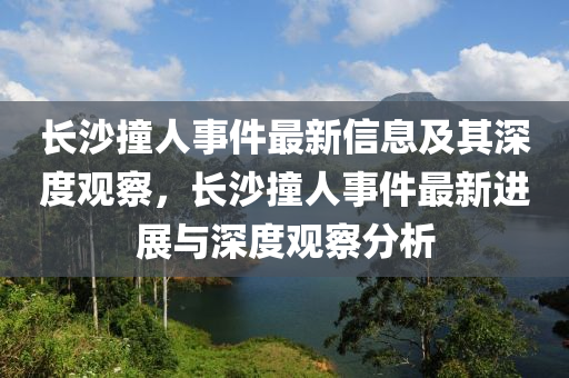 長(zhǎng)沙撞人事件最新信息及其深度觀察，長(zhǎng)沙撞人事件最新進(jìn)展與深度觀察分析