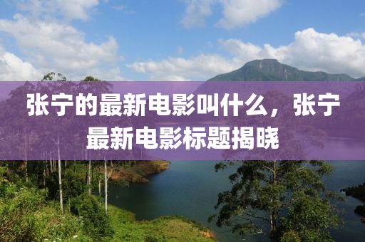 張寧的最新電影叫什么，張寧最新電影標(biāo)題揭曉