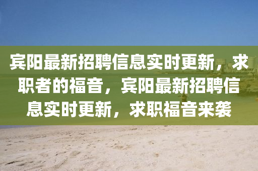 賓陽最新招聘信息實時更新，求職者的福音，賓陽最新招聘信息實時更新，求職福音來襲