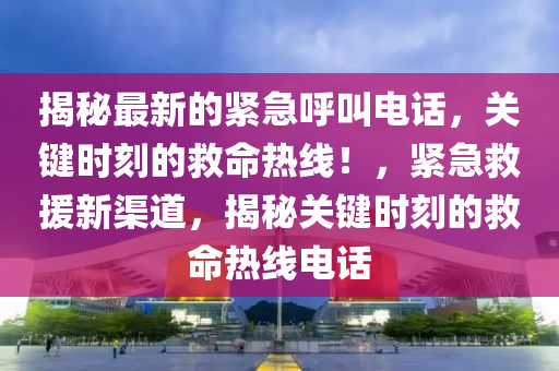 揭秘最新的緊急呼叫電話(huà)，關(guān)鍵時(shí)刻的救命熱線(xiàn)！，緊急救援新渠道，揭秘關(guān)鍵時(shí)刻的救命熱線(xiàn)電話(huà)